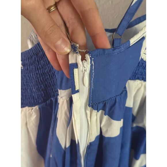 NWT Anthropologie Printed Babydoll Smock Maxi Dress XS Pockets - Picture 6 of 10